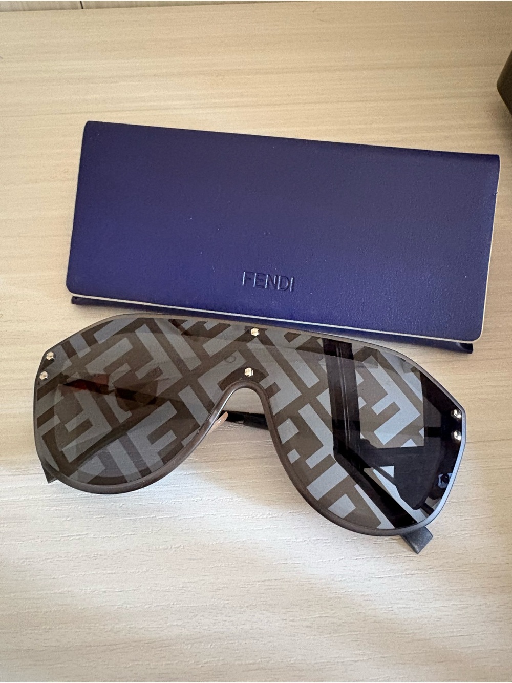 Fendi Shield Sunglasses with FF Logo